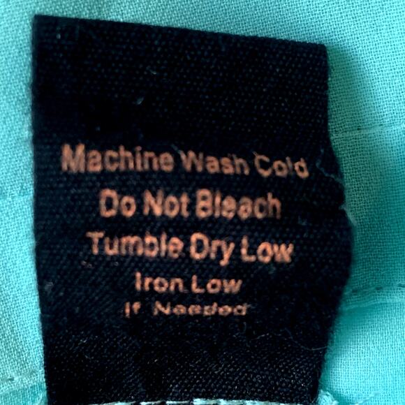 Pearl Teal Button Up Blouse Sheer with Long Sleeves Scoop Neckline Size M - Picture 15 of 15